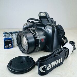 Canon PowerShot SX10 IS Digital Camera 10.0MP 20x Opt Zoom, Bundle, Tested Works